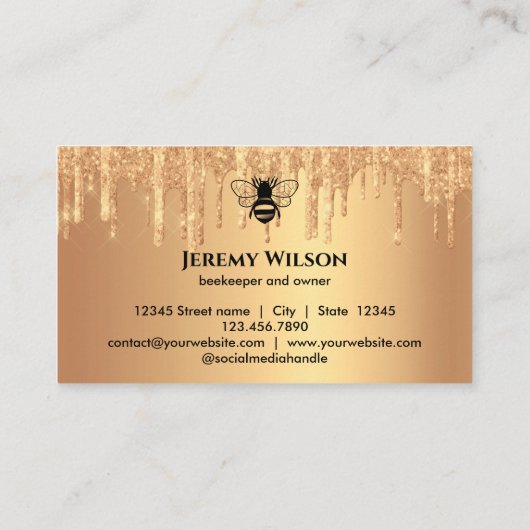 Bijenhouder Apiarist Bijen Boerderij Honeycomb Bu Visitekaartje (Achterkant)