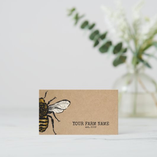 Bijenhouder Apiarist Bijen Boerderij Honingbijen H Visitekaartje (Staand voorkant)