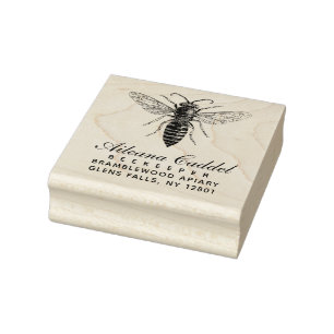 Bijenhouder Apiary 1800s Queen Bee Adres Rubberstempel