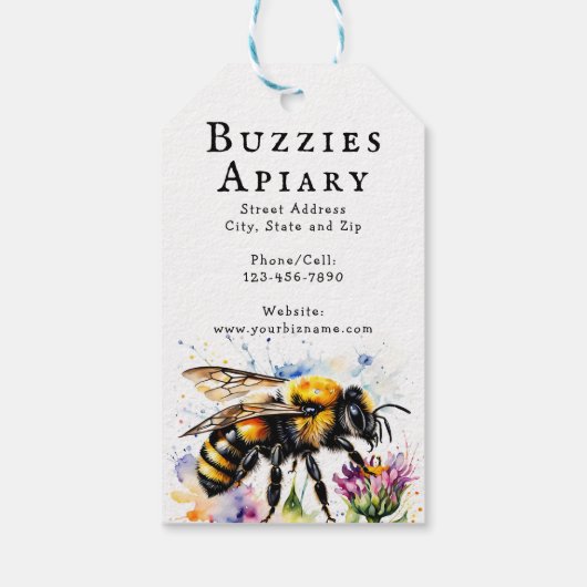 Bijenhouder Apiary Honey Jar Labels Cadeaulabel (Achterkant)