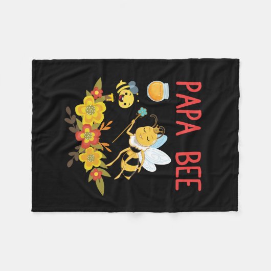Bijenhouder Art Papa Bee 2 Fleece Deken (Voorkant (Horizontaal))