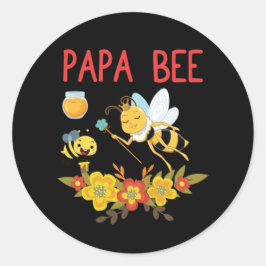 Bijenhouder Art Papa Bee 2 Ronde Sticker