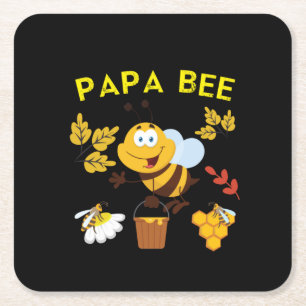 Bijenhouder Art Papa Bee Kartonnen Onderzetters
