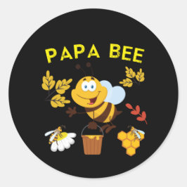 Bijenhouder Art Papa Bee Ronde Sticker