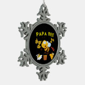 Bijenhouder Art Papa Bee Tin Sneeuwvlok Ornament (Links)