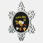 Bijenhouder Art Papa Bee Tin Sneeuwvlok Ornament (Rechts)