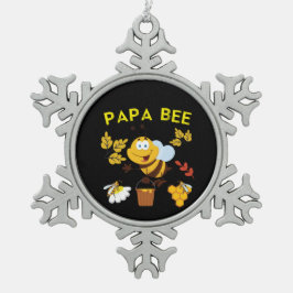 Bijenhouder Art Papa Bee Tin Sneeuwvlok Ornament