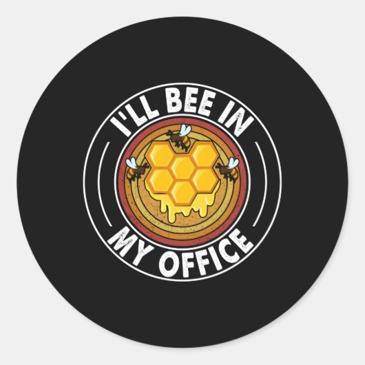 Bijenhouder Bijen in mijn Kantoor Bijenhouder Apia Ronde Sticker (Voorkant)