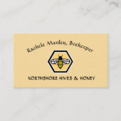 BIJENHOUDER BIJENTEELT Visitekaartje Hexagon en bi (Voorkant)