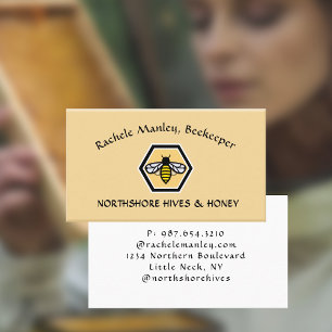 BIJENHOUDER BIJENTEELT Visitekaartje Hexagon en bi