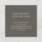 Bijenhouder Boerderij bijenbijen en kroonhoning Lo Vierkante Visitekaartje (Achterkant)
