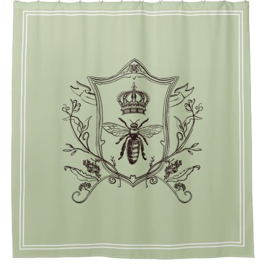  bijenhouder Franse kroonbijenkoningin Douchegordijn (Voorkant)