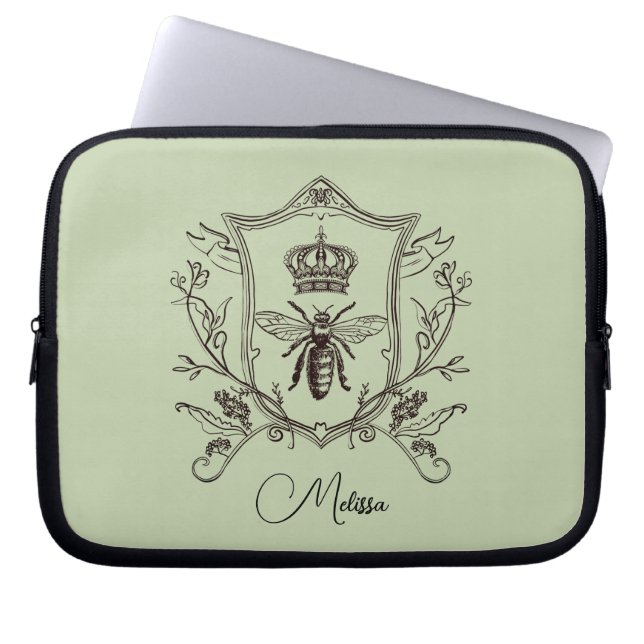  bijenhouder Franse kroonbijenkoningin Laptop Sleeve (Voorkant)
