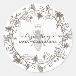 Bijenhouder Honing Apiary Ronde Sticker