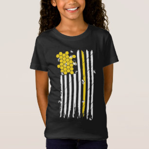 Bijenhouder Patriottisch Amerikaans Vlag Honeycomb T-shirt