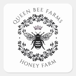 Bijenhouder Queen Bee Honey Boerderij Apiary Stick Vierkante Sticker