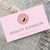 Bijenhouder Schattige Honey Bee Icon Girly Pink Mi Visitekaartje