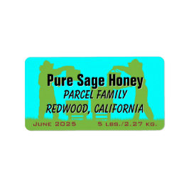 Bijenhouder Silhouette Blue Specialized Honey Jar Etiket