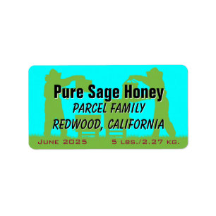 Bijenhouder Silhouette Blue Specialized Honey Jar Etiket