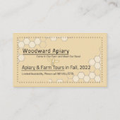 Bijenhouder Visitekaartje bijenstal honingraat en Informatiekaartje (Achterkant)