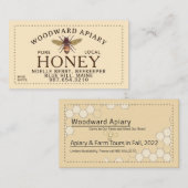 Bijenhouder Visitekaartje bijenstal honingraat en Informatiekaartje (Voorkant / Achterkant)