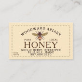 Bijenhouder Visitekaartje bijenstal honingraat en  Informatiekaartje (Voorkant)