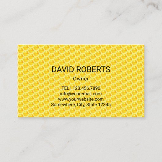 Bijenhouderij Honing Apiary Gold Drips Boerderij Visitekaartje (Achterkant)