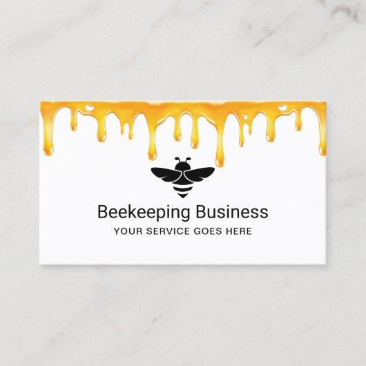 Bijenhouderij Honing Apiary Gold Drips Boerderij Visitekaartje (Voorkant)