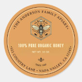 Bijenhouderij Imkerij Logo Ontwerp Honingpot Label (Voorkant)