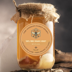 Bijenhouderij Imkerij Logo Ontwerp Honingpot Label