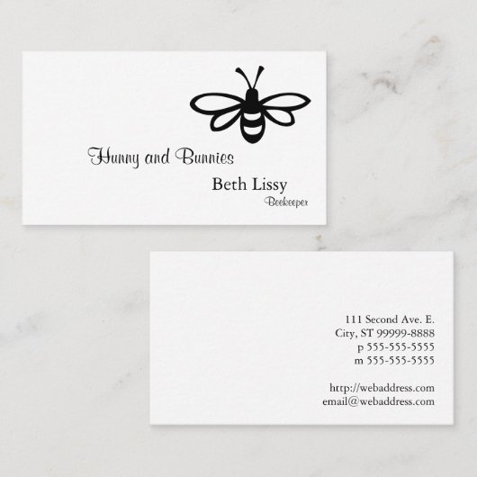 Bijenhouderij Visitekaartje (Voorkant / Achterkant)