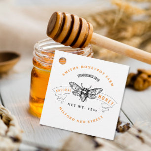Bijenhouderij winkel honing potje label klein bedr