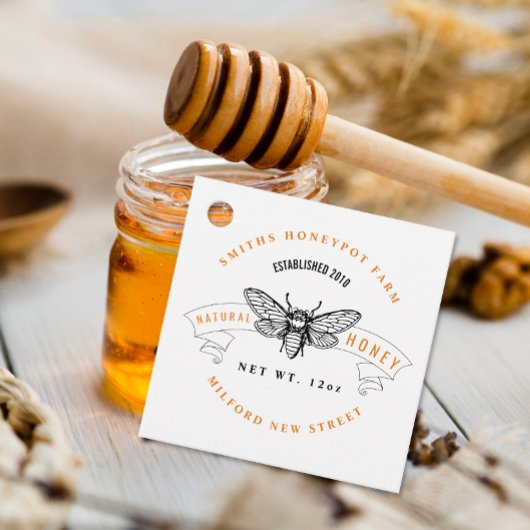 Bijenhouderij winkel honing potje label klein bedr