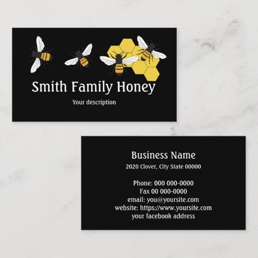 Bijenhouders Honingbijen Visitekaartje (Voorkant / Achterkant)