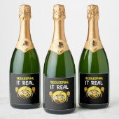 Bijenhouders maken kunst sparkling wijnetiket (Flessen)