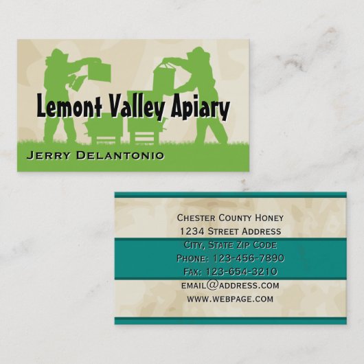 Bijenhouders op het werk visitekaartje (Voorkant / Achterkant)