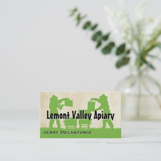 Bijenhouders op het werk visitekaartje (Staand voorkant)