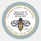 BIJENHOUDERSHONING HONINGBIJ LOGO RONDE STICKER (Voorkant)