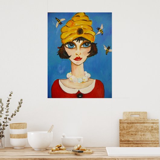 BijenIk hou van me Poster (Keuken)