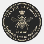 Bijenimker bijenkast ronde sticker (Voorkant)