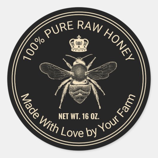 Bijenimker bijenkast ronde sticker (Voorkant)