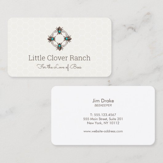 Bijenimker Honeycomb Visitekaartje (Voorkant / Achterkant)