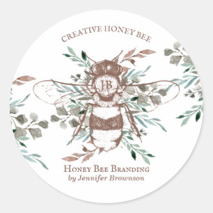 Bijenimkerij Bloemenhoning Ronde Sticker