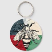 Bijeninsect Kleurrijke Illustratie Sleutelhanger (Voorkant)