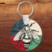 Bijeninsect Kleurrijke Illustratie Sleutelhanger (Voorkant)
