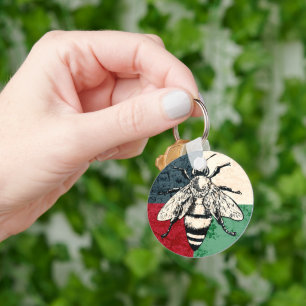 Bijeninsect Kleurrijke Illustratie Sleutelhanger