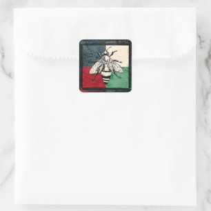 Bijeninsect Kleurrijke Illustratie Vierkante Sticker