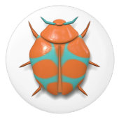 Bijeninsecteninsect schattig oranje blauw keramische knop (Voorkant)