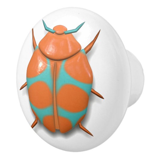 Bijeninsecteninsect schattig oranje blauw keramische knop (Rechts)