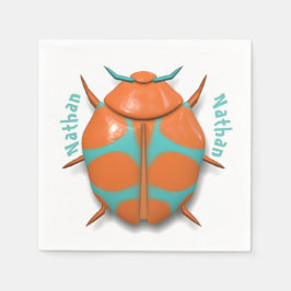 Bijeninsecteninsect schattig oranje blauw servet